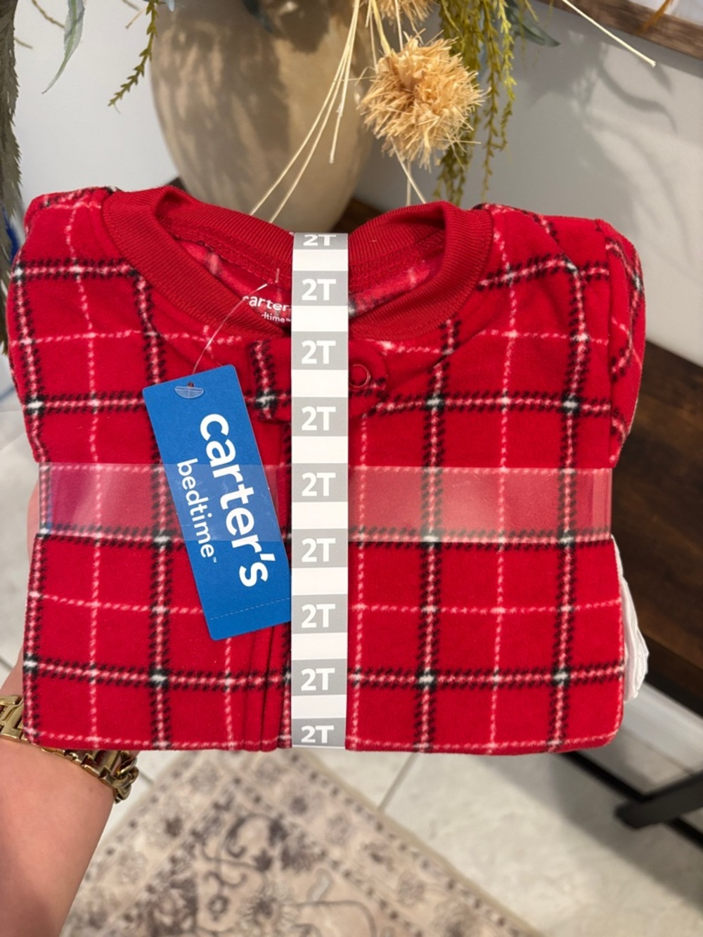 Carter's Red Plaid Footed Pajama Sleeper